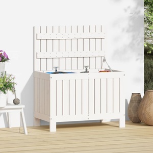 vidaXL, vidaXL Gartentruhe Weiß 76x42,5x54 cm Massivholz Kiefer, VidaXL - Gartentruhe holz, One Size, Weiss
