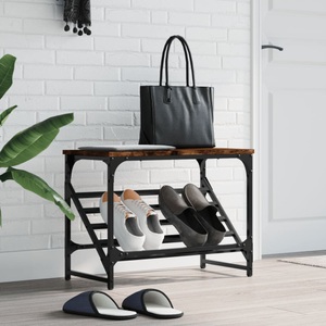 vidaXL Schuhregal Räuchereiche 60x30x45 cm Holzwerkstoff