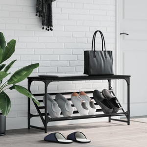 vidaXL, vidaXL Schuhregal Schwarz 90x30x45 cm Holzwerkstoff