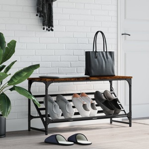 vidaXL, vidaXL Schuhregal Räuchereiche 90x30x45 cm Holzwerkstoff