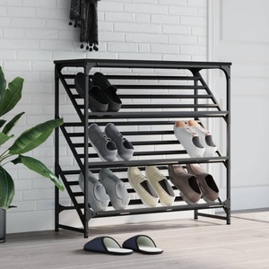 vidaXL, vidaXL Schuhregal Schwarz 90x30x85 cm Holzwerkstoff