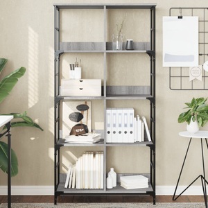 vidaXL, vidaXL Bücherregal Grau Sonoma 78,5x33x153 cm Holzwerkstoff, vidaXL Bücherregal Grau Sonoma 78,5x33x153 cm Holzwerkstoff