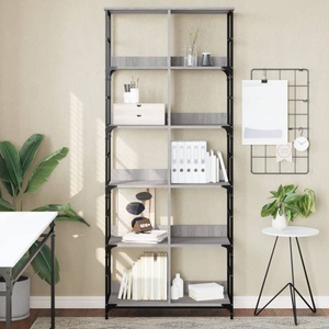 vidaXL, vidaXL Bücherregal Grau Sonoma 78,5x33x188,5 cm Holzwerkstoff