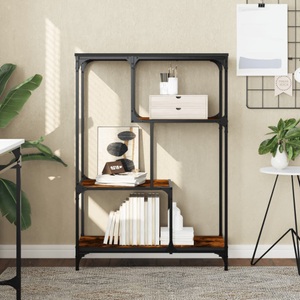 vidaXL, vidaXL Bücherregal Räuchereiche 81x36x115 cm Holzwerkstoff und Stahl