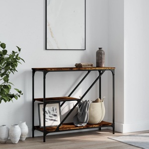 vidaXL, vidaXL Konsolentisch Räuchereiche 88,5x30x75 cm Holzwerkstoff, vidaXL Konsolentisch Räuchereiche 88,5x30x75 cm Holzwerkstoff