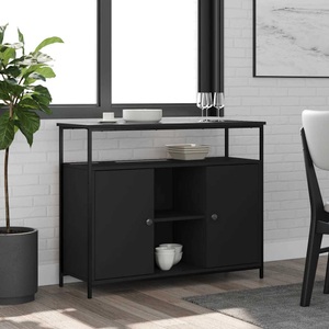 vidaXL, vidaXL Sideboard Schwarz 100x35x80 cm Holzwerkstoff