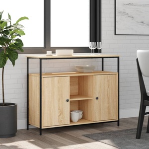 vidaXL, vidaXL Sideboard Sonoma-Eiche 100x35x80 cm Holzwerkstoff