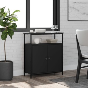 vidaXL, vidaXL Sideboard Schwarz 70x30x80 cm Holzwerkstoff