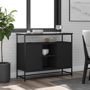 vidaXL, vidaXL Sideboard Schwarz 100x35x80 cm Holzwerkstoff