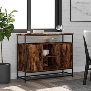 vidaXL, vidaXL Sideboard Räuchereiche 100x35x80 cm Holzwerkstoff