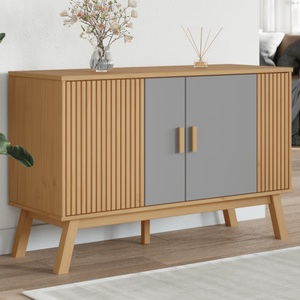 vidaXL, vidaXL Sideboard OLDEN Grau und Braun 114x43x73,5 cm Massivholz Kiefer