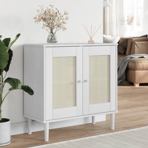 vidaXL, vidaXL Sideboard SENJA Rattan-Optik Weiß 80x35x80 cm Kiefernholz