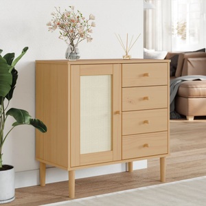 vidaXL, vidaXL Sideboard SENJA Rattan-Optik Braun 80x40x80 cm Kiefernholz