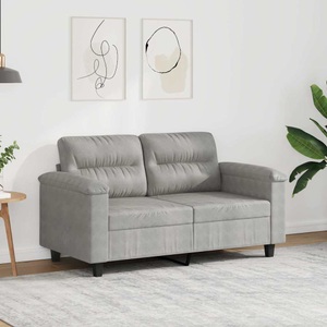 vidaXL, vidaXL 2-Sitzer-Sofa Hellgrau 120 cm Mikrofasergewebe