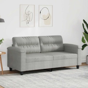 vidaXL, vidaXL 2-Sitzer-Sofa Hellgrau 140 cm Mikrofasergewebe