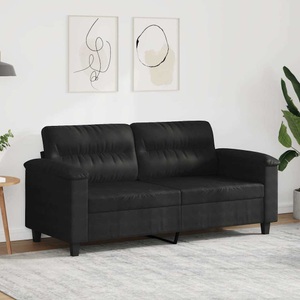 vidaXL, vidaXL 2-Sitzer-Sofa Schwarz 140 cm Mikrofasergewebe