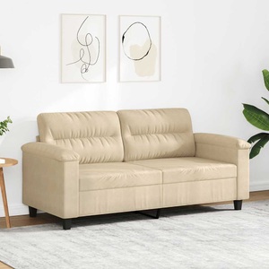 vidaXL, vidaXL 2-Sitzer-Sofa Creme 140 cm Mikrofasergewebe