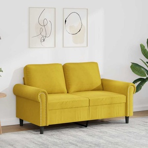 vidaXL, vidaXL 2-Sitzer-Sofa Gelb 120 cm Samt