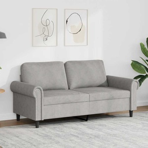 vidaXL, vidaXL 2-Sitzer-Sofa Hellgrau 140 cm Samt