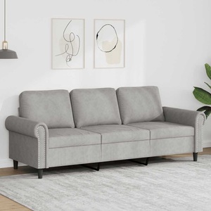 vidaXL, vidaXL 3-Sitzer-Sofa Hellgrau 180 cm Samt