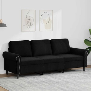 vidaXL, vidaXL 3-Sitzer-Sofa Schwarz 180 cm Samt