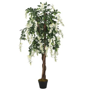 vidaXL, vidaXL Glyzinienbaum Künstlich 560 Blätter 80 cm Grün und Weiß, vidaXL Glyzinienbaum Künstlich 560 Blätter 80 cm Grün und Weiß