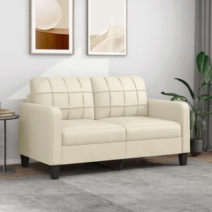 vidaXL, vidaXL 2-Sitzer-Sofa Creme 140 cm Kunstleder, vidaXL 2-Sitzer-Sofa Creme 140 cm Kunstleder