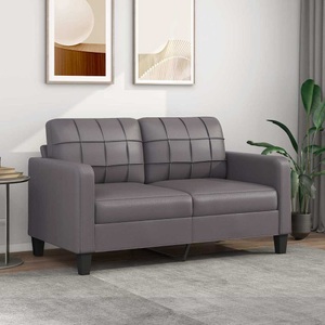 vidaXL, vidaXL 2-Sitzer-Sofa Grau 140 cm Kunstleder, vidaXL 2-Sitzer-Sofa Grau 140 cm Kunstleder