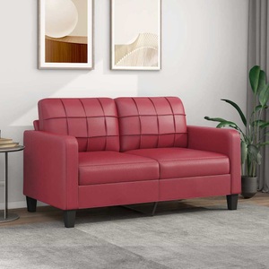 vidaXL, vidaXL 2-Sitzer-Sofa Weinrot 140 cm Kunstleder, vidaXL 2-Sitzer-Sofa Weinrot 140 cm Kunstleder