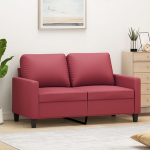vidaXL, vidaXL 2-Sitzer-Sofa Weinrot 120 cm Kunstleder, vidaXL 2-Sitzer-Sofa Weinrot 120 cm Kunstleder