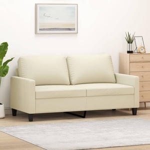 vidaXL, vidaXL 2-Sitzer-Sofa Creme 140 cm Kunstleder, vidaXL 2-Sitzer-Sofa Creme 140 cm Kunstleder