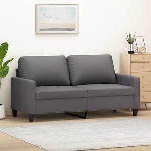 vidaXL, vidaXL 2-Sitzer-Sofa Grau 140 cm Kunstleder, vidaXL 2-Sitzer-Sofa Grau 140 cm Kunstleder