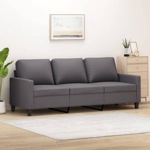 vidaXL, vidaXL 3-Sitzer-Sofa Grau 180 cm Kunstleder, vidaXL 3-Sitzer-Sofa Grau 180 cm Kunstleder