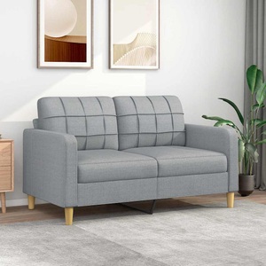 vidaXL, vidaXL 2-Sitzer-Sofa Hellgrau 140 cm Stoff