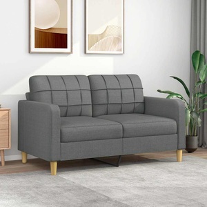 vidaXL, vidaXL 2-Sitzer-Sofa Dunkelgrau 140 cm Stoff
