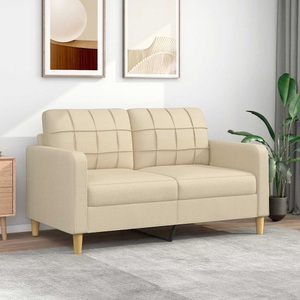vidaXL, vidaXL 2-Sitzer-Sofa Creme 140 cm Stoff