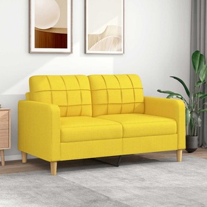 vidaXL, vidaXL 2-Sitzer-Sofa Hellgelb 140 cm Stoff