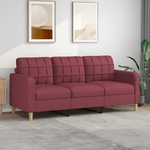 vidaXL, vidaXL 3-Sitzer-Sofa Weinrot 180 cm Stoff, vidaXL 3-Sitzer-Sofa Weinrot 180 cm Stoff