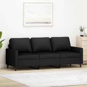 vidaXL, vidaXL 3-Sitzer-Sofa Schwarz 180 cm Samt