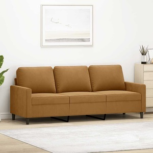 vidaXL, vidaXL 3-Sitzer-Sofa Braun 180 cm Samt, vidaXL 3-Sitzer-Sofa Braun 180 cm Samt