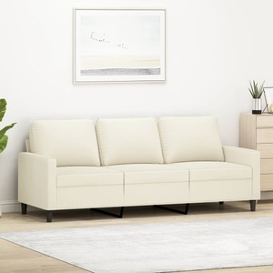 vidaXL, vidaXL 3-Sitzer-Sofa Creme 180 cm Samt, vidaXL 3-Sitzer-Sofa Creme 180 cm Samt