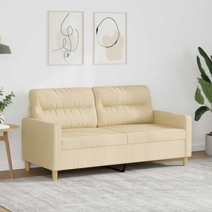 vidaXL, vidaXL 2-Sitzer-Sofa Creme 140 cm Stoff