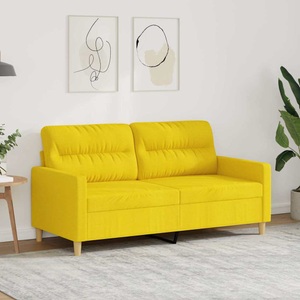 vidaXL, vidaXL 2-Sitzer-Sofa Hellgelb 140 cm Stoff