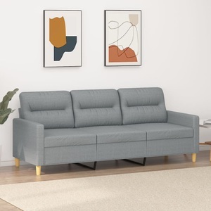 vidaXL, vidaXL 3-Sitzer-Sofa Hellgrau 180 cm Stoff, vidaXL 3-Sitzer-Sofa Hellgrau 180 cm Stoff