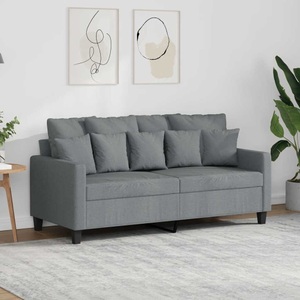vidaXL, vidaXL 2-Sitzer-Sofa Hellgrau 140 cm Stoff