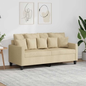 vidaXL, vidaXL 2-Sitzer-Sofa Creme 140 cm Stoff
