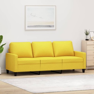 vidaXL, vidaXL 3-Sitzer-Sofa Hellgelb 180 cm Stoff, vidaXL 3-Sitzer-Sofa Hellgelb 180 cm Stoff