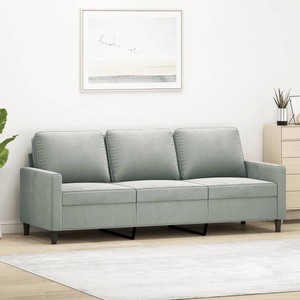 vidaXL, vidaXL 3-Sitzer-Sofa Hellgrau 180 cm Samt