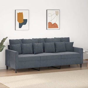 vidaXL, vidaXL 3-Sitzer-Sofa Dunkelgrau 180 cm Samt