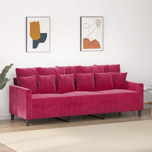 vidaXL, vidaXL 3-Sitzer-Sofa Weinrot 180 cm Samt